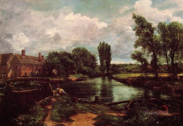 湖池の滝 Painting - 水車小屋のロマンチックな風景 ジョン・コンスタブル